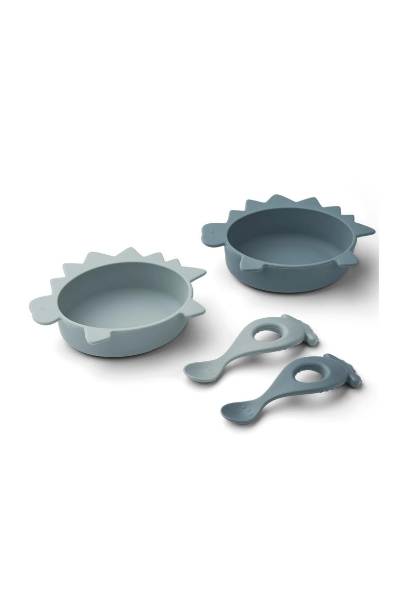 Liewood silik. set za ručavanje 2 pcs Evan, Blue 