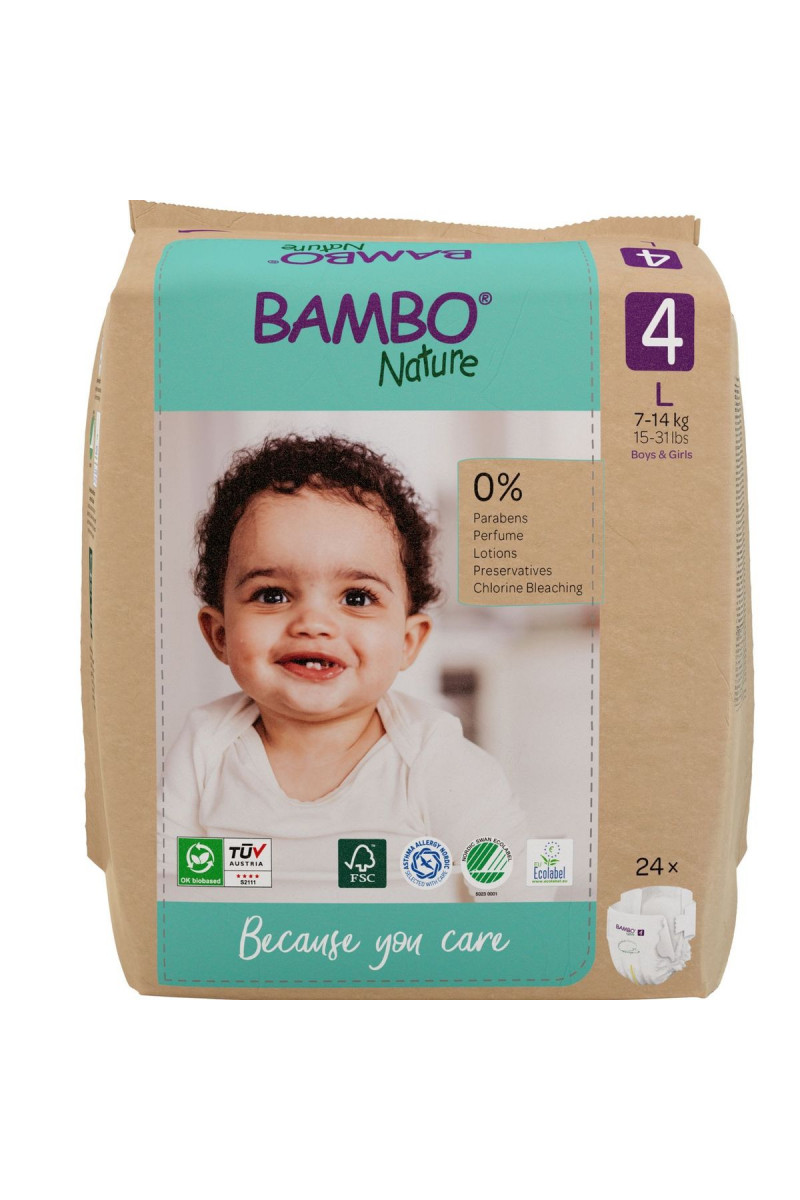 Bambo pelene nature papirno pak. 4  7-14kg 24kom 