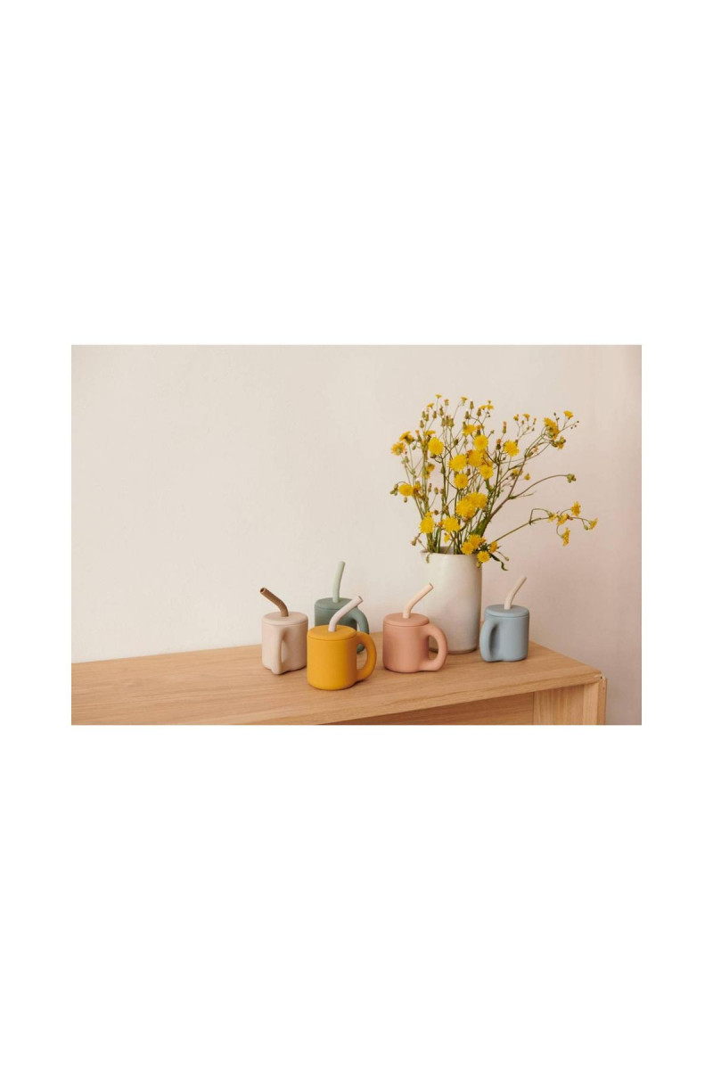 Liewood silikonska šolja sa slamčicom Jenna, Rose 