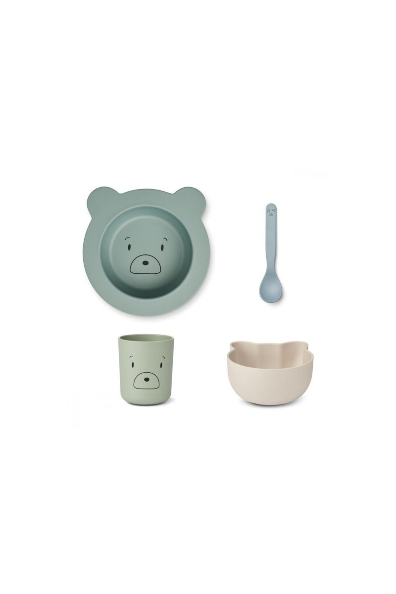 Liewood set za hranjenje Joana, Mr bear/Dusty mint 