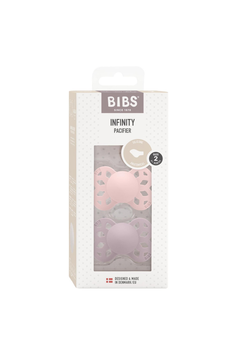 Bibs silikonska anatomska laža Infinity Lilac6-18m 