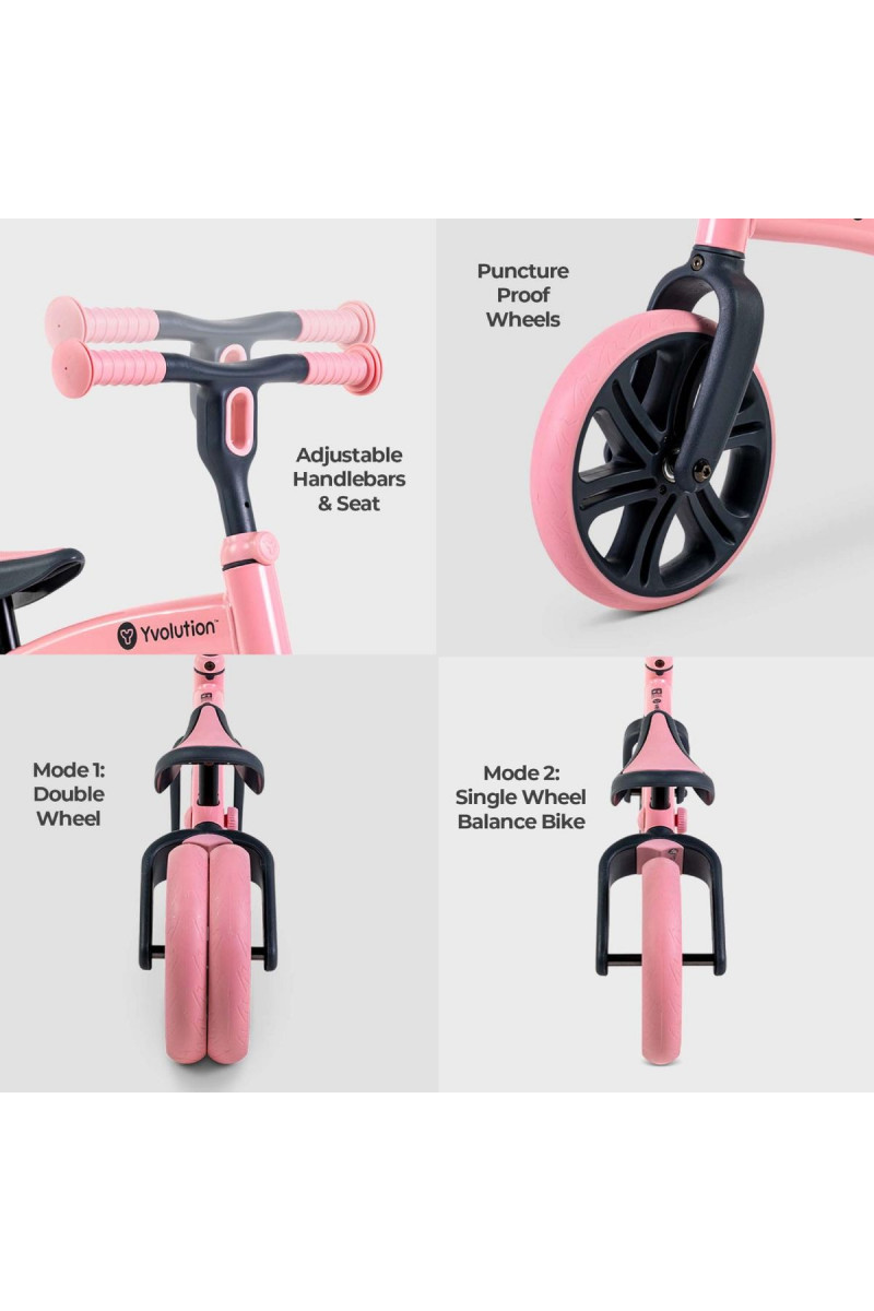 Yvolution junior balans bicikl Velo, roze 