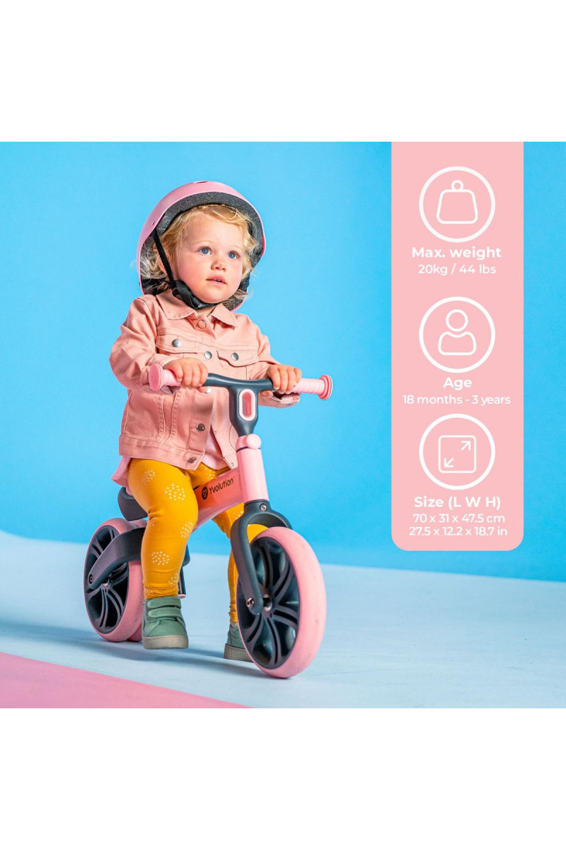 Yvolution junior balans bicikl Velo, roze 