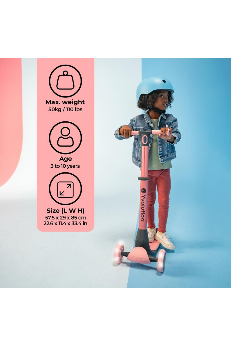 Yvolution trotinet YGlider Nua, rozi 