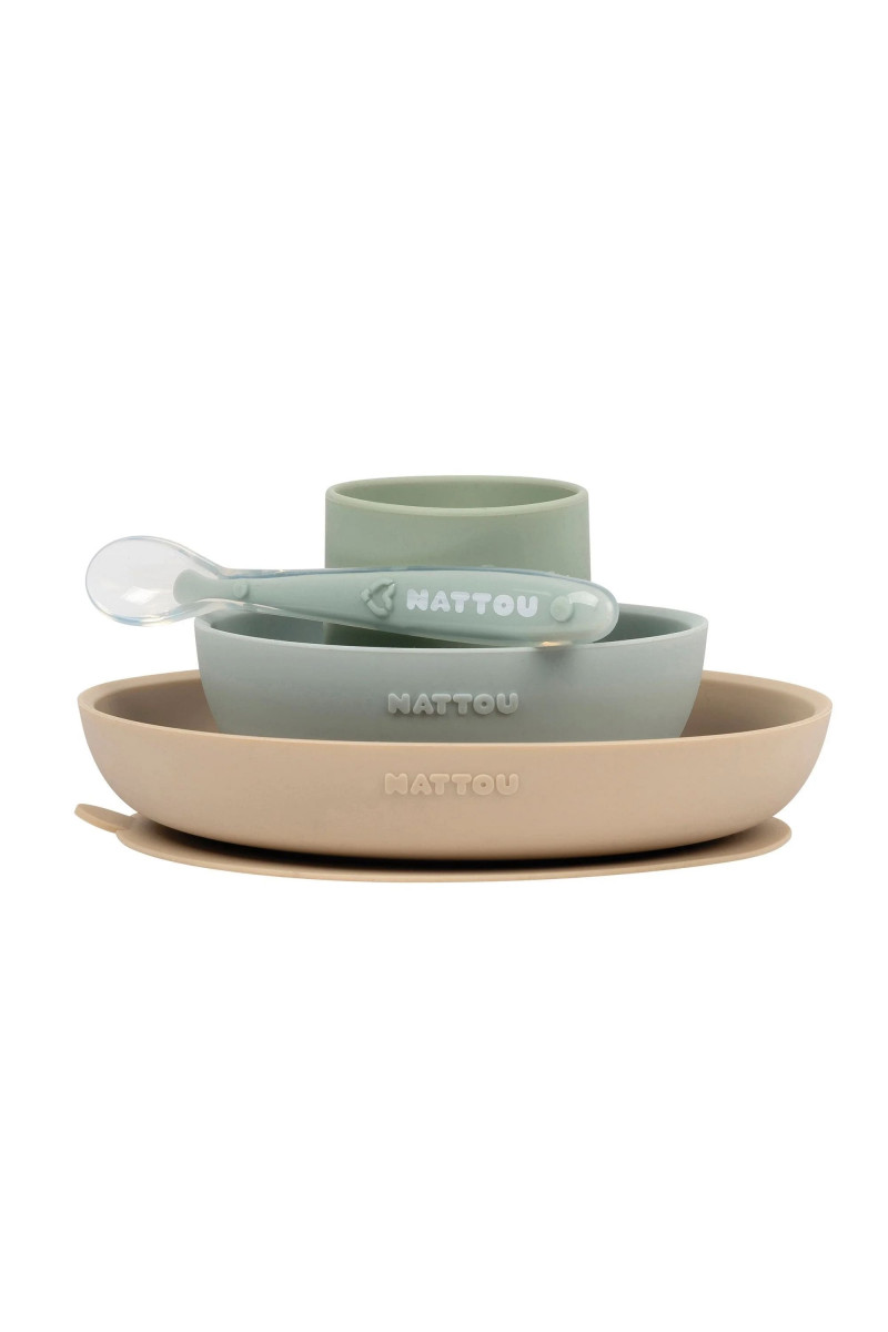 Nattou set za večeru - 4 elementa zeleni 