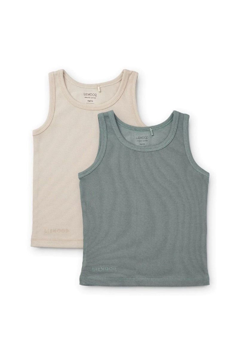 Liewood majica 2 pcs Faris, Blue fog/sandy mix 