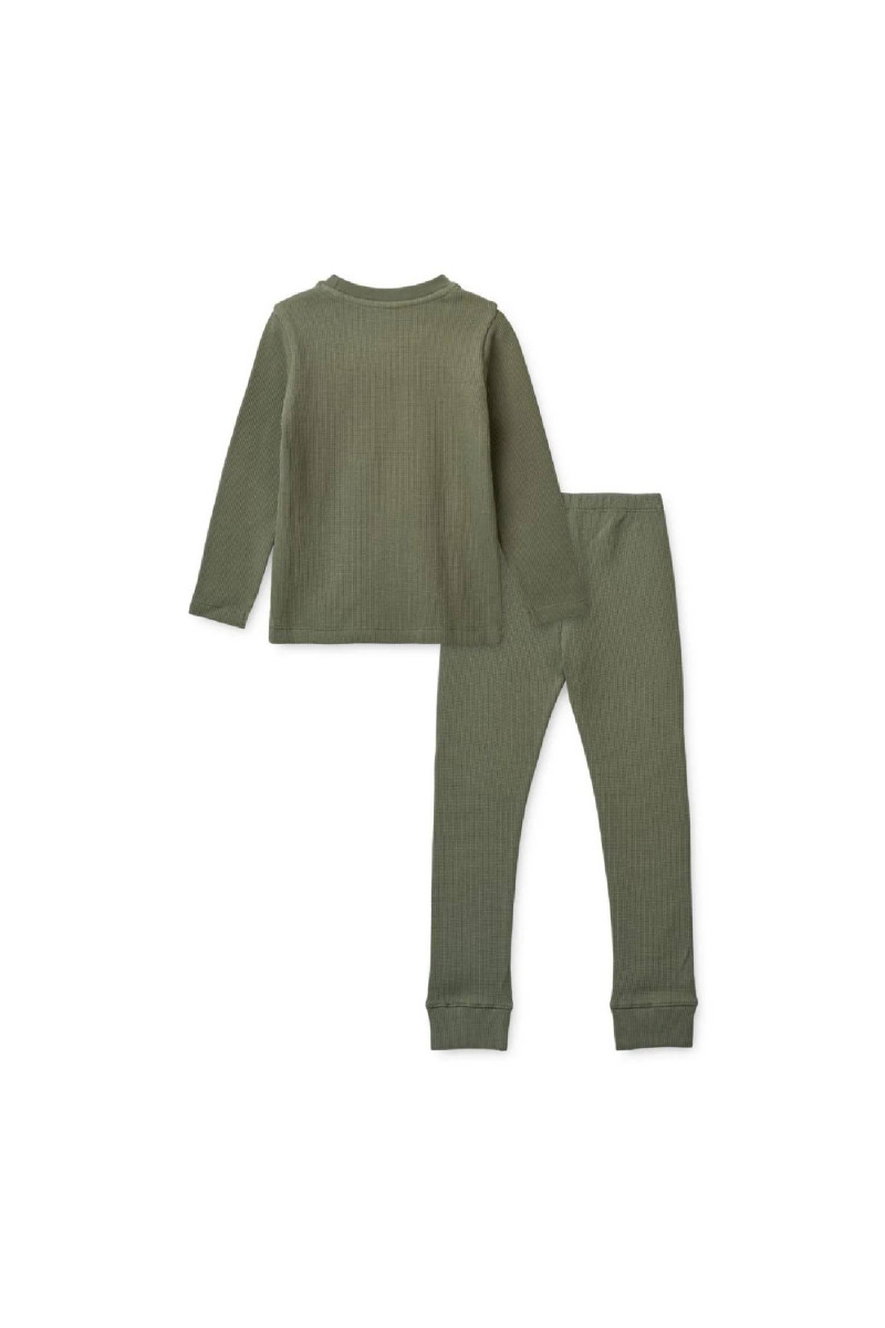 Liewood pidžama set Croydon Waffle, Faune green 