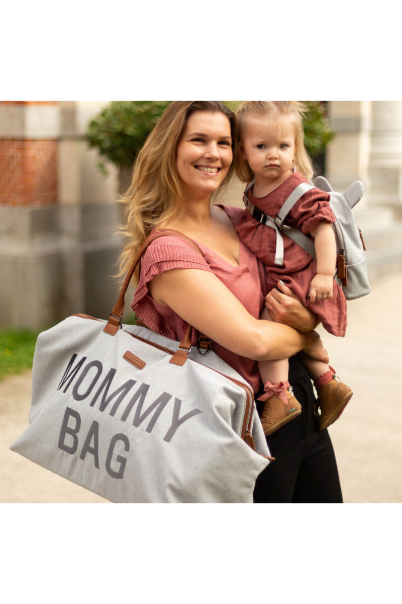 Child home Mommy Bag Big, Ručna torba canvas, grey 