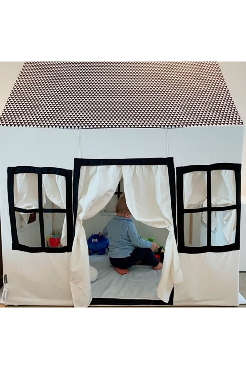 Child home Velika pamučna kućica za igru crno-bela 