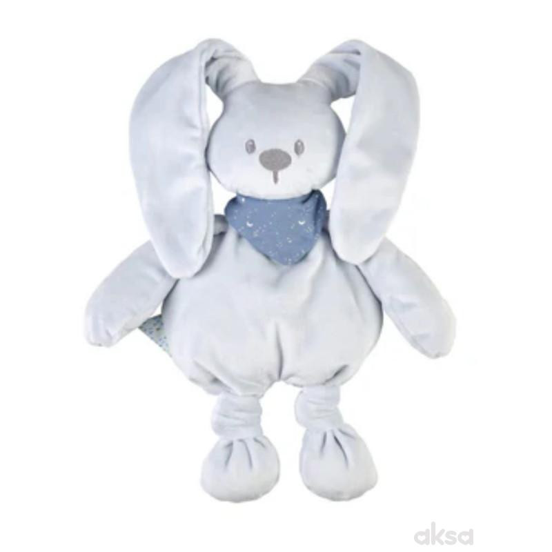 Nattou svetleća igračka, plavi zeka sa šalom 