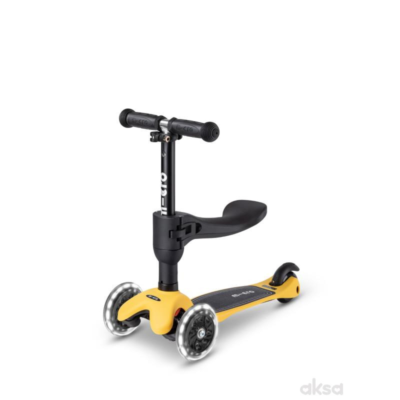 Micro trotinet Mini 3 u 1 Deluxe Lite LED žuti 