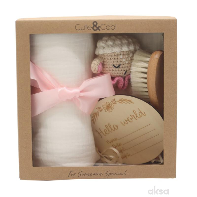 Cute&Cool poklon set za bebe ovčica 4 kom 