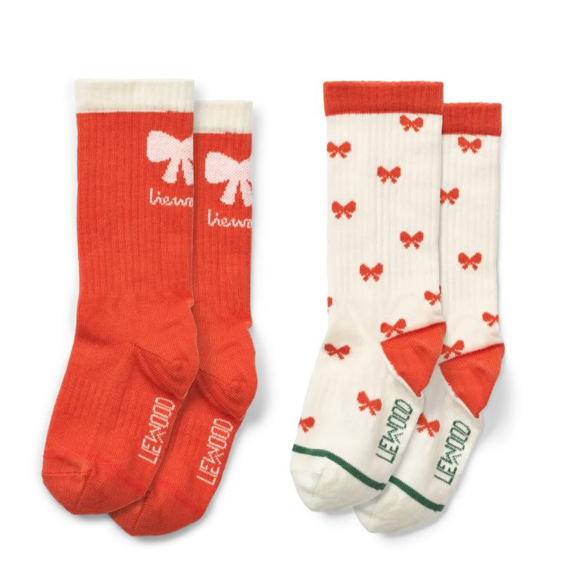 Liewood Annette sokne 2pcs,Holiday bow/Sandy 