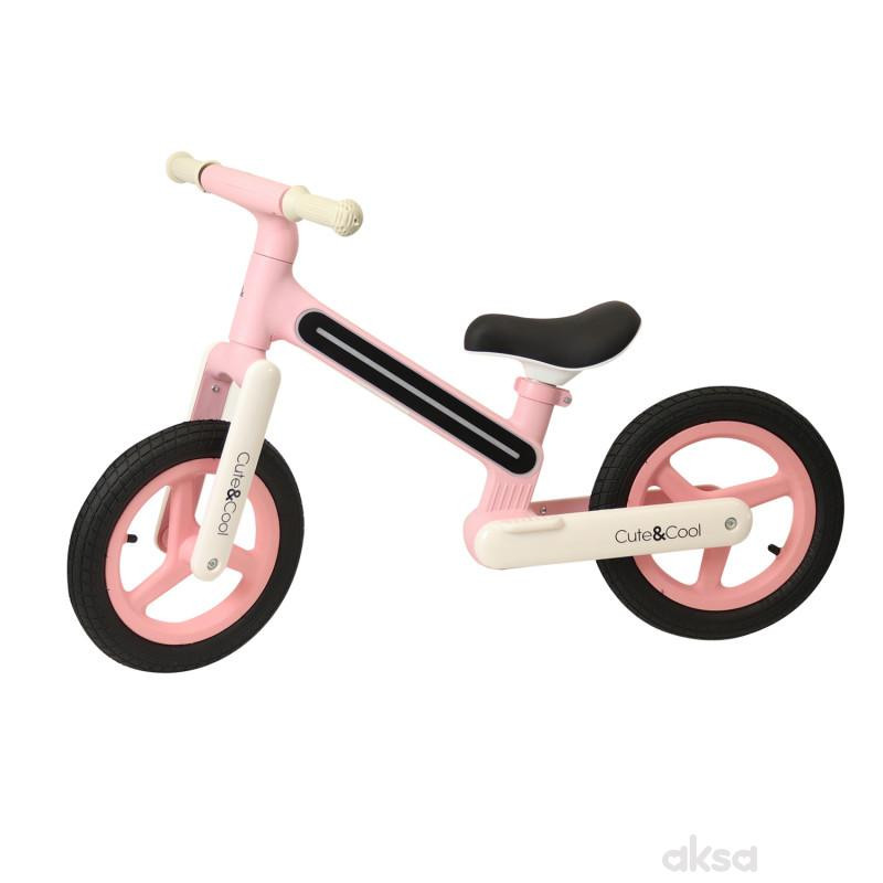 Cute&Cool balance bike sa svetlom roze 