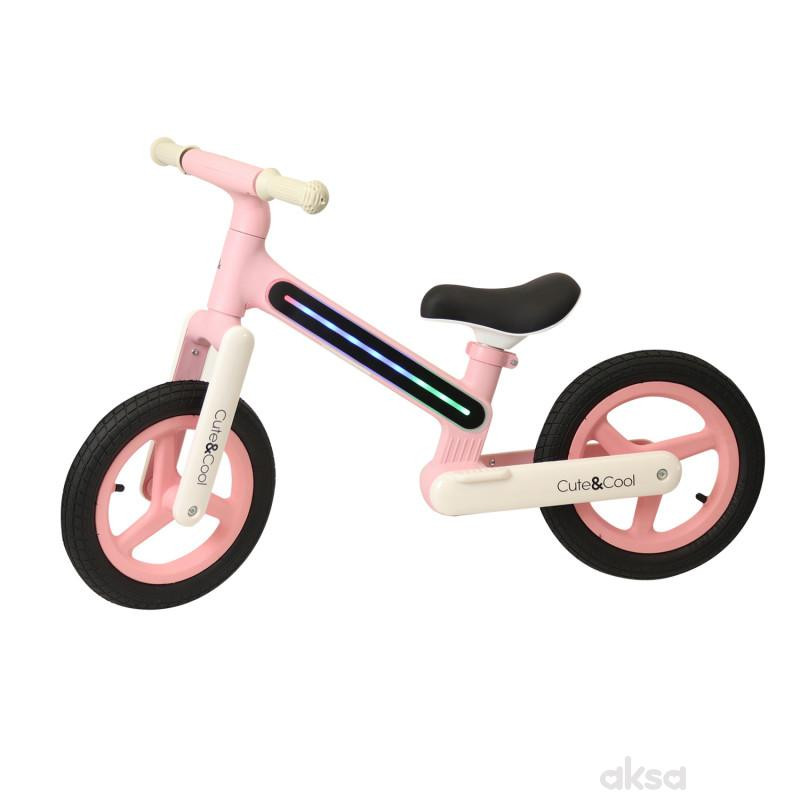 Cute&Cool balance bike sa svetlom roze 
