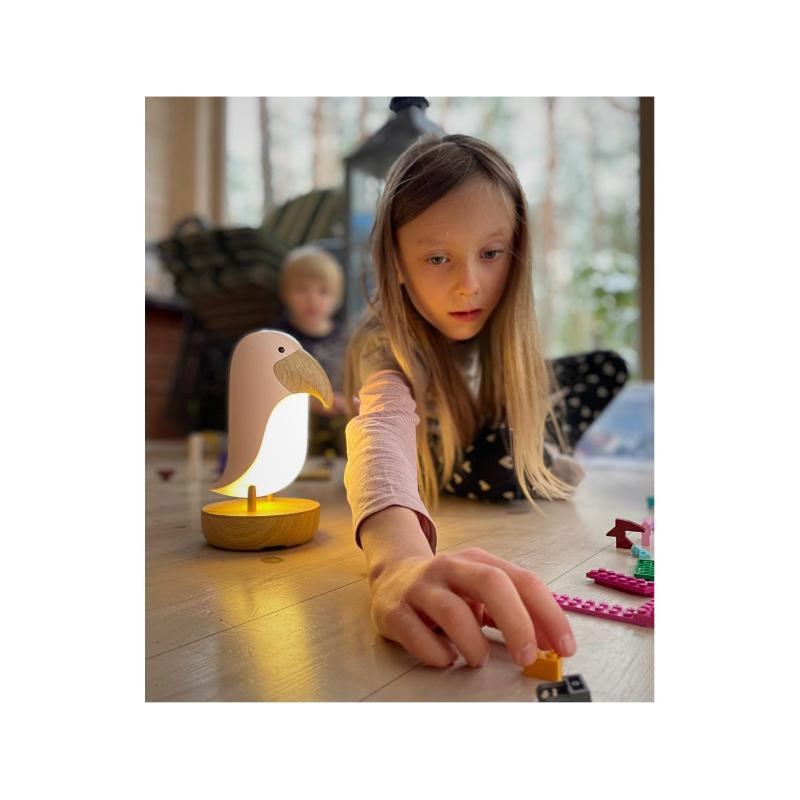 Rabbit n Friends lampa i zvučnik Puffin, roze 