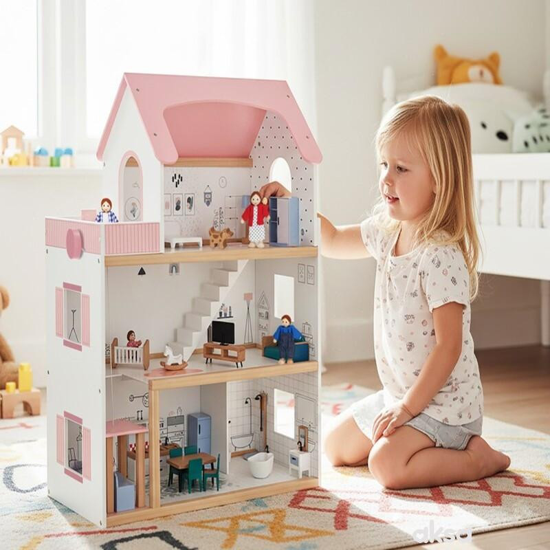 Cute&Cool drvena igračka kućica za lutke velika 