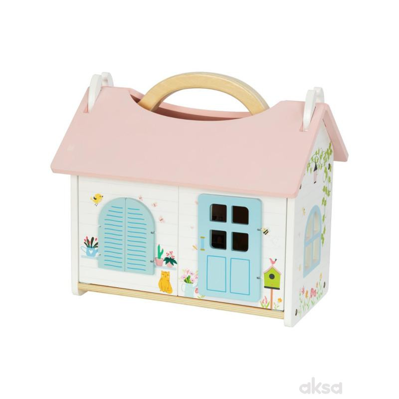Cute&Cool drvena igračka nosiva kućica za lutke 