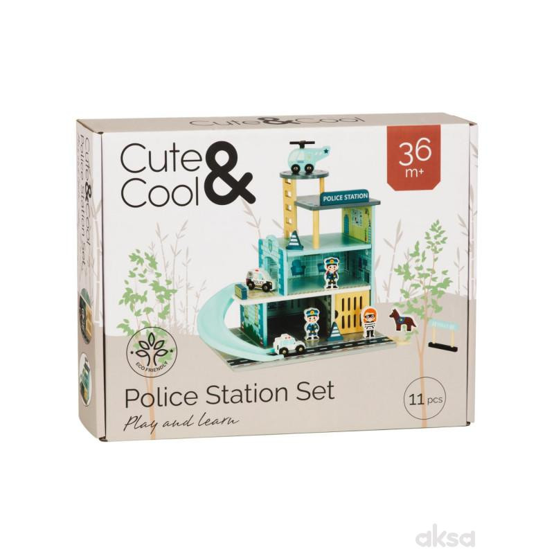 Cute&Cool drvena igračka policijska stanica 