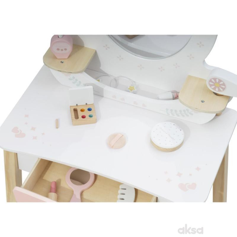 Cute&Cool drvena igračka make-up sto i stolica 