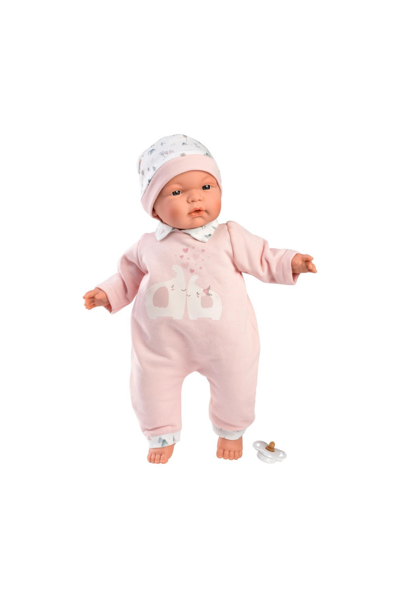 Llorens lutka beba Joelle u roze zeki sa slonićima 